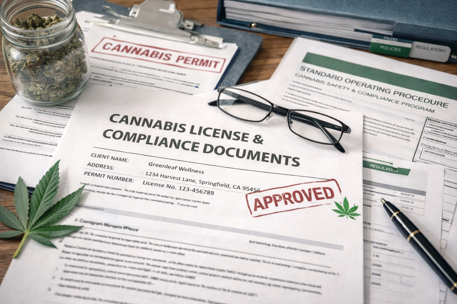 Cannabis compliance documentation and regulatory paperwork