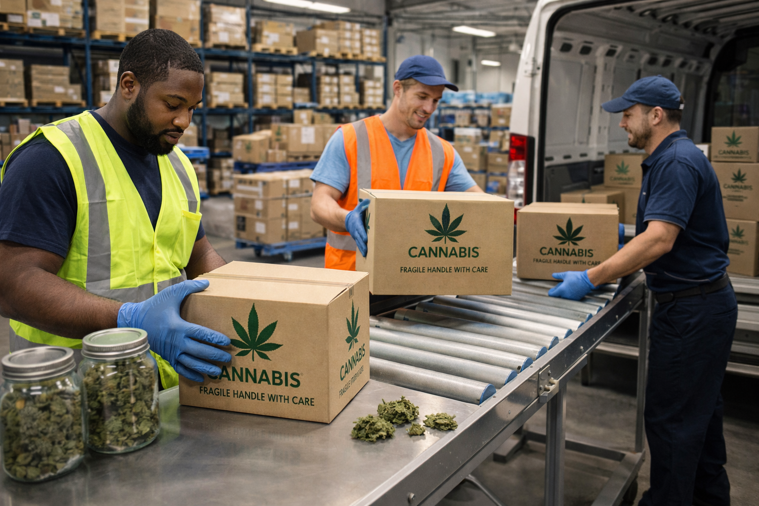 Cannabis distribution warehouse and logistics